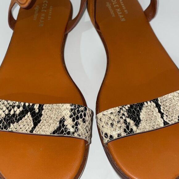 Cole Haan Barra Snale Embossed snake Embossed Leather Sandles - Picture 10 of 12